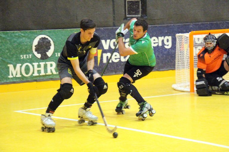 Für Kilian Hagspiel (l.) und den RHC Dornbirn geht es um den direkten Wiederaufstieg in die höchste Schweizer Spielklasse. ⇒RHC Dornbirn