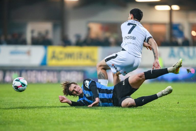 Nicolas Rossi bei seinem 3:2-Siegtreffer gegen Amstetten. Auch heute will Bregenz drei Punkte aus Kapfenberg mitnehmen.⇒GEPA