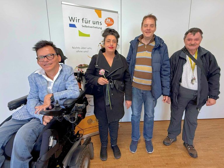 V.l.: Klaus Brunner, Ayfer Secilmis, Miroslav Berber und Hartwig Lorenz.⇒lebenshilfe vorarlberg