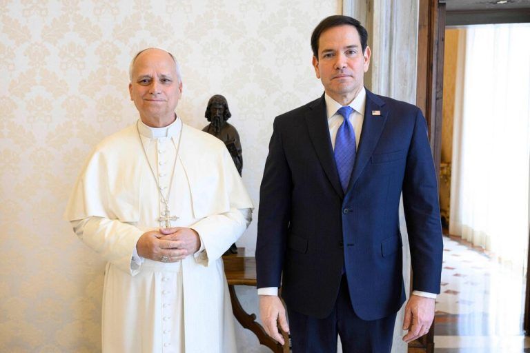 Außenminister Marco Rubio bei seiner Audienz mit Papst Leo.⇒apa