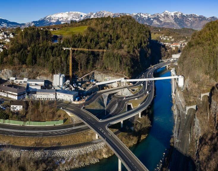 Der Stadttunnel Feldkirch bleibt auch 2026 das größte Straßenbauprojekt des Landes. Die Grafik zeigt weitere Bauprojekte und Sanierungen, die heuer umgesetzt werden.stadt Feldkirch, hartinger, steurer, picasa, neue