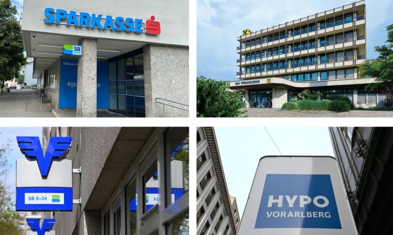 Vier Bank­institute sind in Vorarlberg stark verankert.Vol.at, Raiffeisen, APA (2)